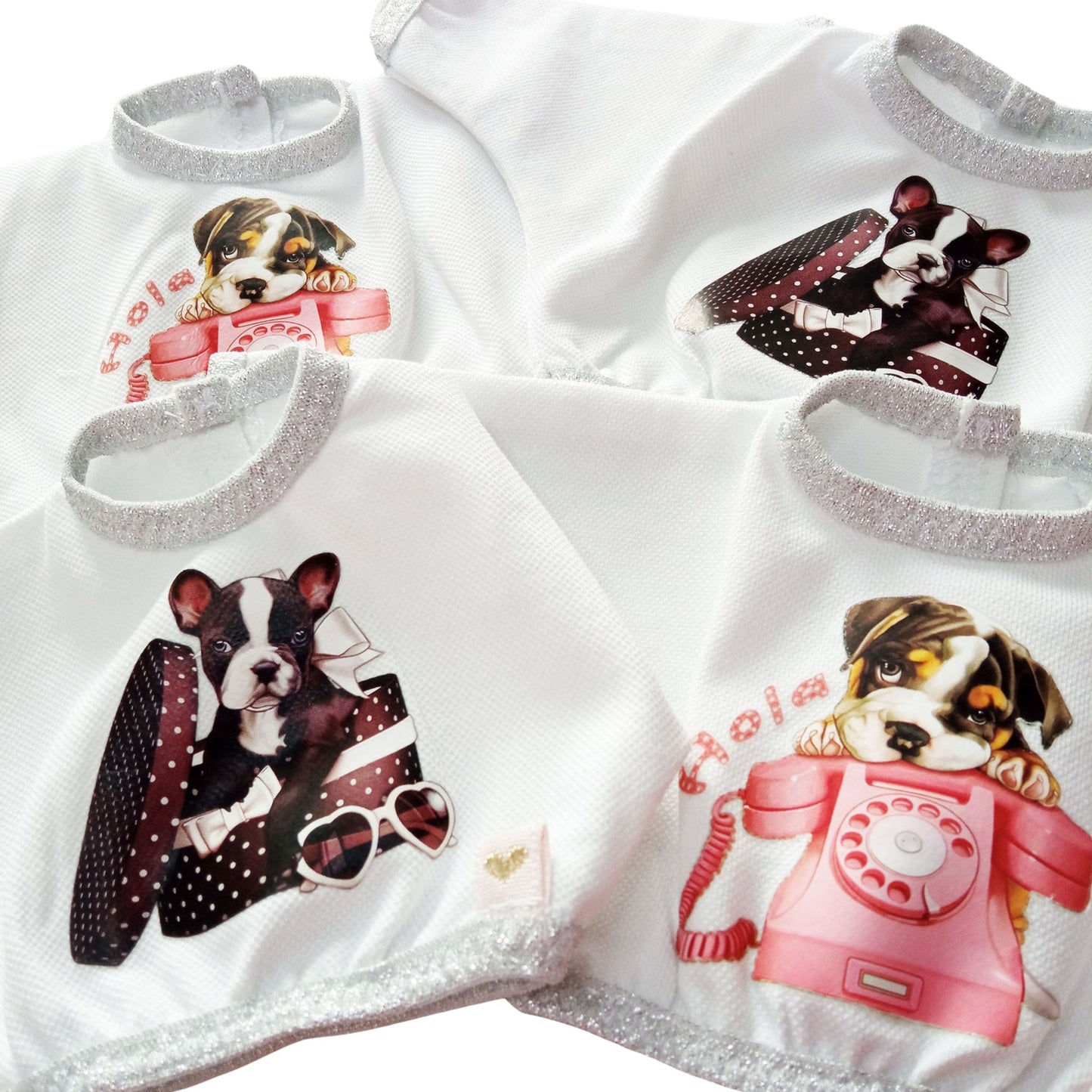 For Paola Reina a white blouse with a puppy print.