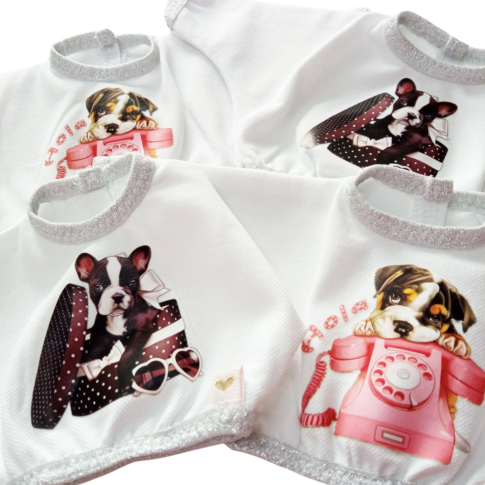 For Paola Reina a white blouse with a puppy print.