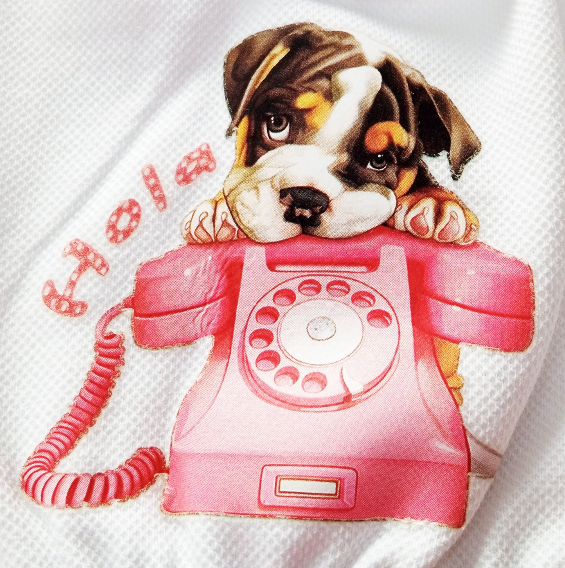 For Paola Reina a white blouse with a vintage puppy print.