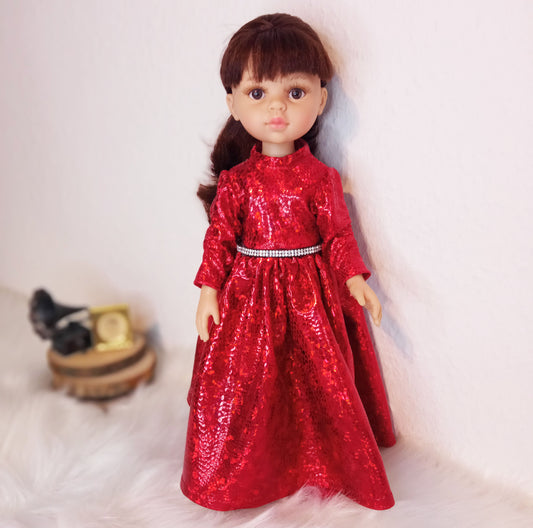 Doll clothes "Red Dress for doll 30-33 cm (12"-13")