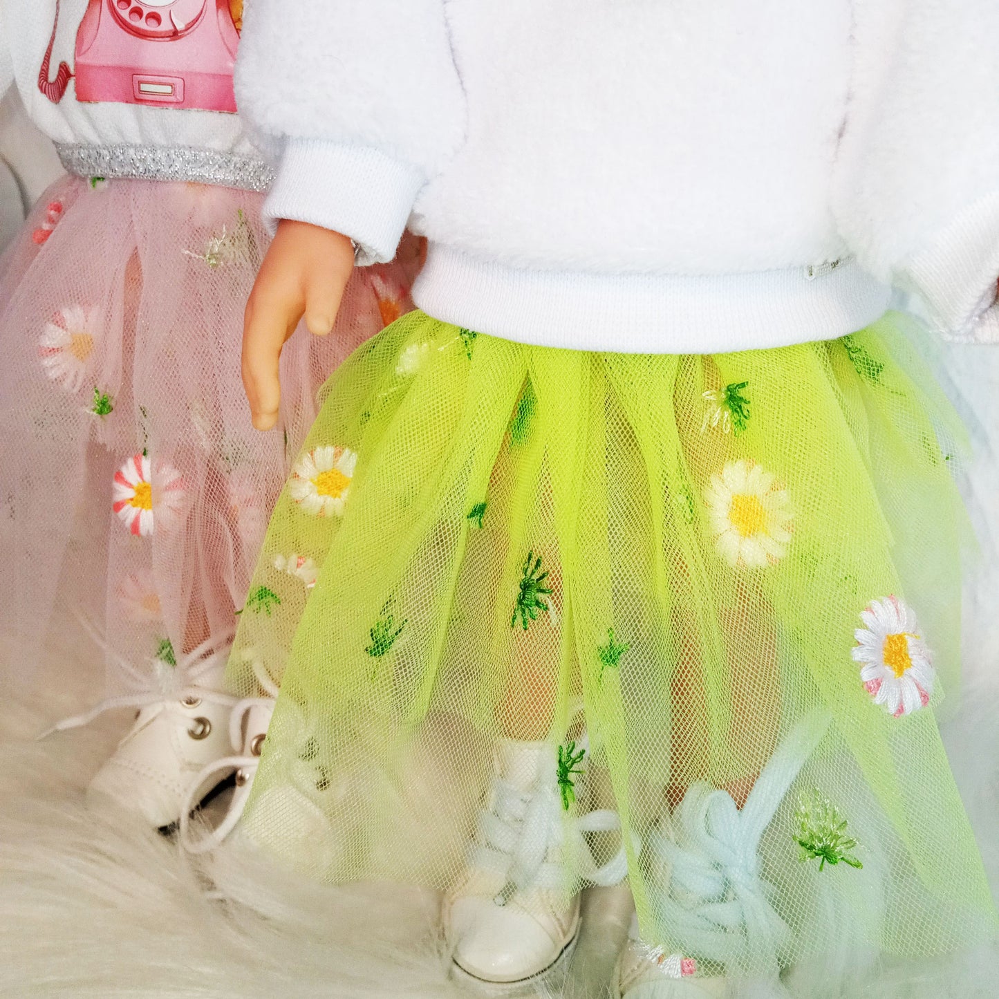 Doll clothes "Skirt "Flowers" for doll 30-33 cm