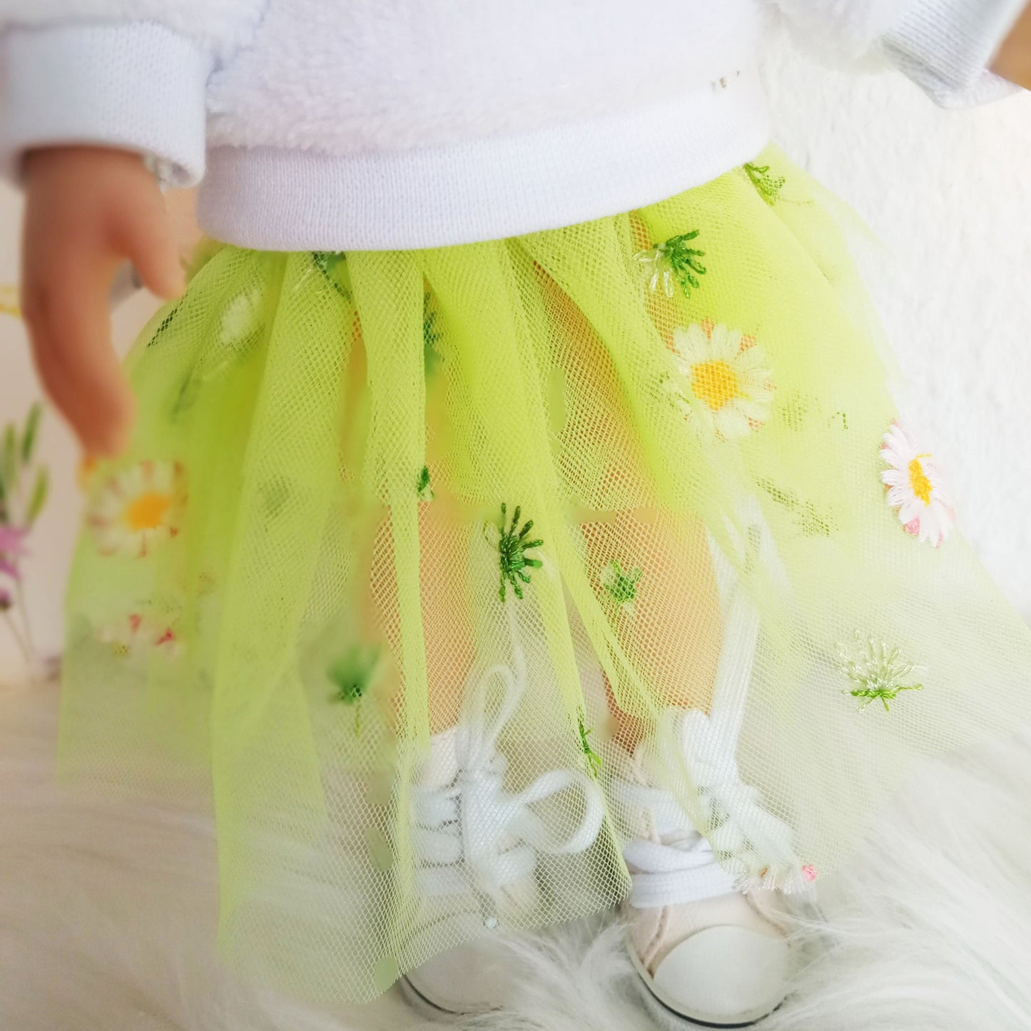 Doll clothes "Skirt "Flowers" for doll 30-33 cm