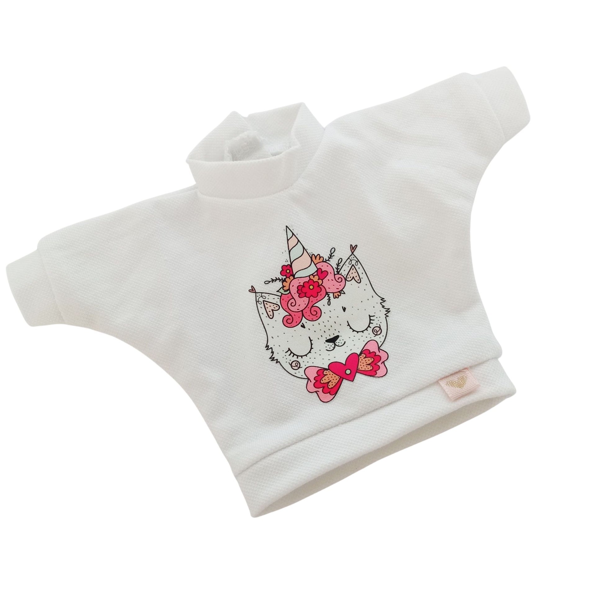 white blouse for Paola Reina doll 32 cm with cat